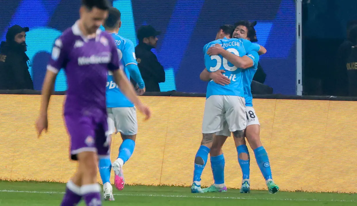 Dengan hasil ini, Napoli berhak melaju ke partai final. (Fayez NURELDINE/AFP)