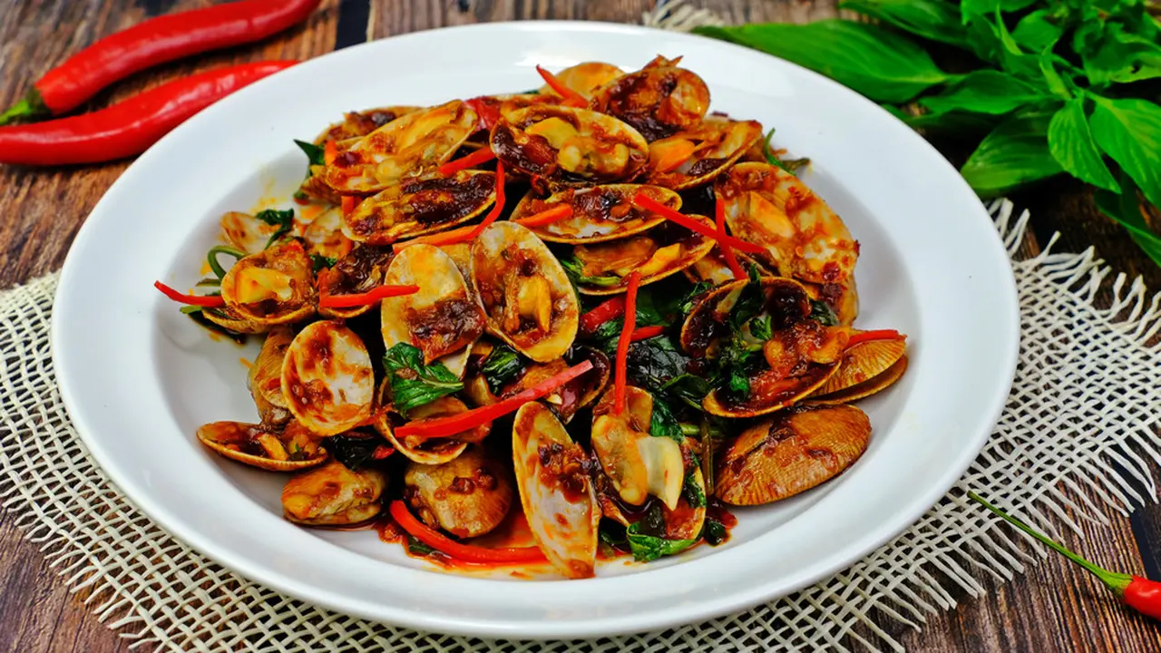 tumis oseng kerang pedas manis