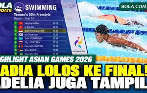 Highlight Nadia Aisha Lolos Final 50m Gaya Bebas, Adelia Chantika Tampil di Asian Games 2026