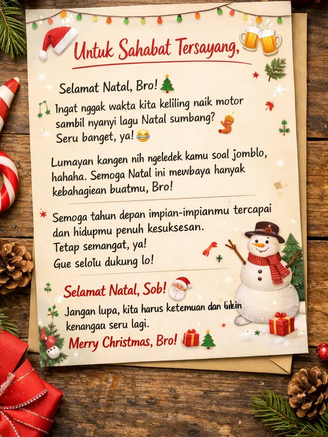 Contoh kartu ucapan natal (Foto: ChatGPT)