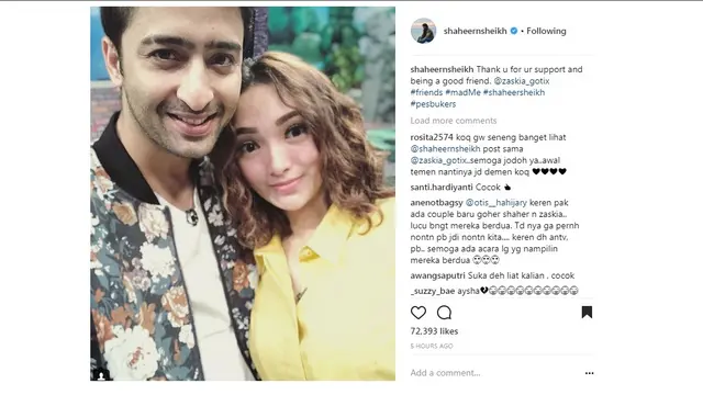 Shaheer Sheikh dan Zaskia Gotik [foto: instagram]