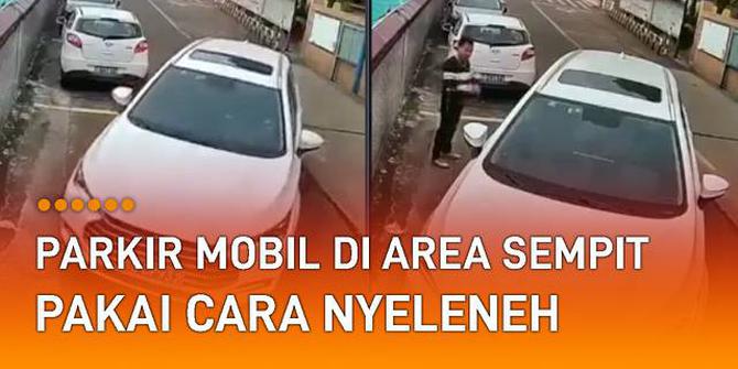 VIDEO: Pria Parkir Mobil di Area Sempit Pakai Cara Nyeleneh