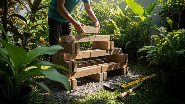 Cara Membuat Rak Pot dari Hebel Bekas (AI Generated)