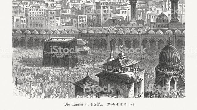 Ilustrasi Kakbah di Mekkah pada 1800-an (Liputan6/Istock)
