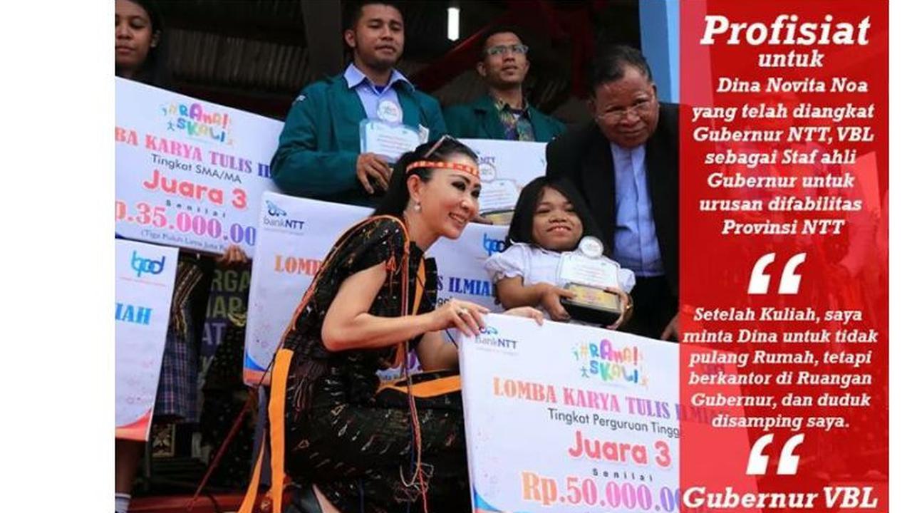 Mahasiswi bernama Dina Novista Noach, seorang penyandang disabilitas yang ditawarkan menjadi staf khusus dan penasihat Gubernur NTT