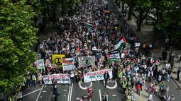 Kementerian kesehatan Gaza mengatakan pada 8 Juni 2024, setidaknya 36.801 orang meninggal dunia menjadi korban perang antara Israel dan milisi Hamas. (JUSTIN TALLIS/AFP)