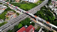 Lintasan LRT Jakarta di Atas Tol Wiyoto Wiyono Sudah Tersambung 100 Persen