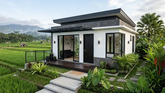 Rumah Kecil dengan Desain Sederhana tapi Terlihat Mewah (AI Generated)