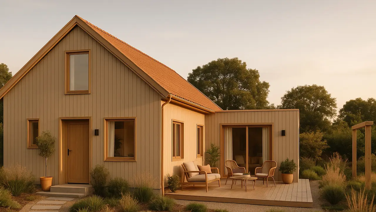 Model Rumah 7x10 Meter dengan Nuansa Japandi Earth Tone yang Cozy ala Pinterest/Ilustrasi gambar oleh AI
