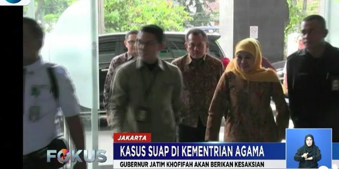 Khofifah Hadir sebagai Saksi Kasus Korupsi di Kemenag