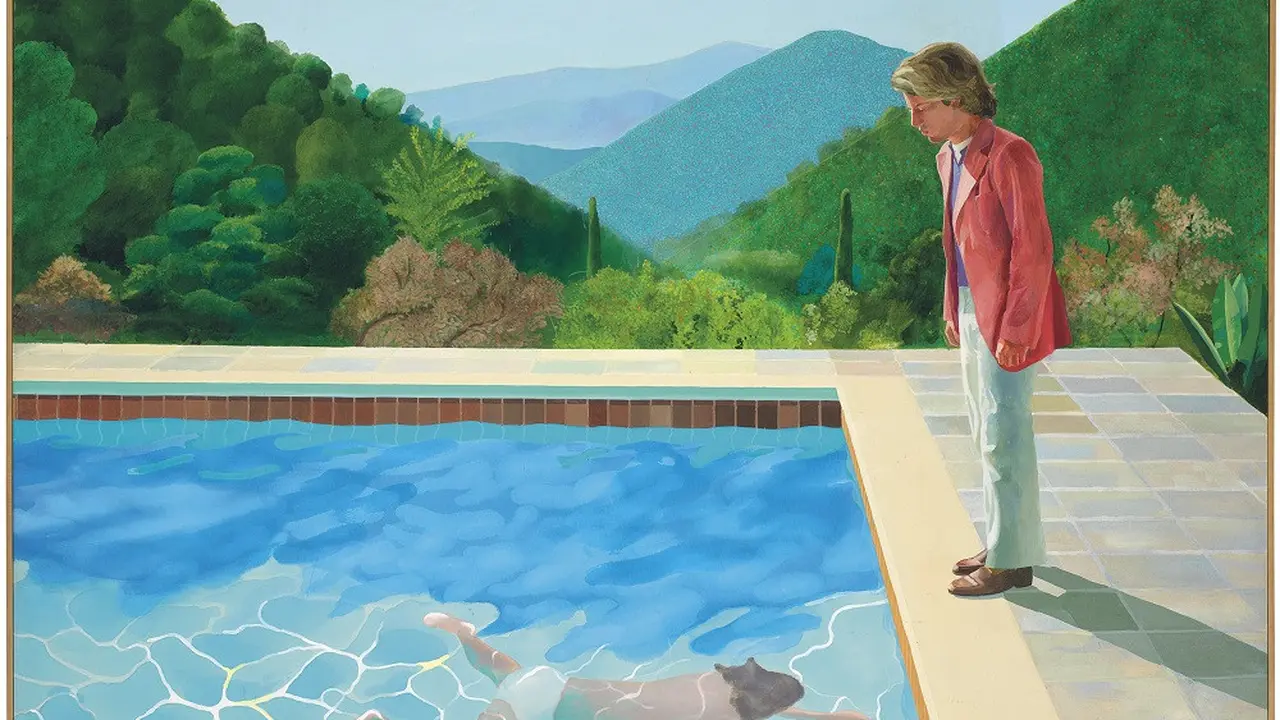 Lukisan Portrait of an Artist (Pool with Two Figures)