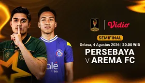 Persebaya vs Arema FC - Piala Presiden 2026: Derby Jawa Timur pada Babak Semifinal di Vidio