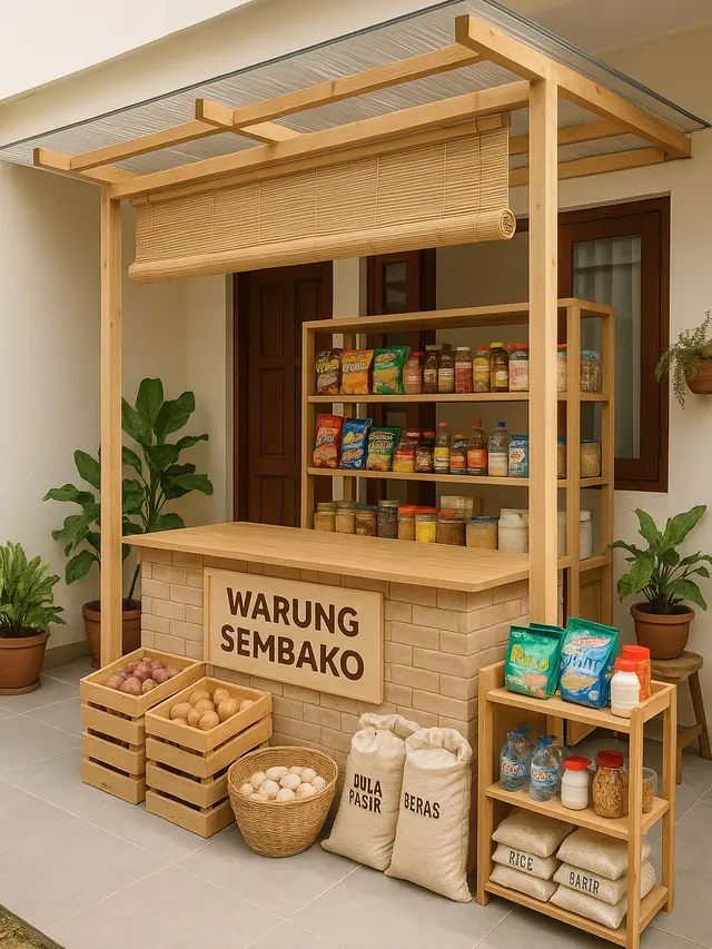 Desain Warung di Teras Rumah yang Rapi dan Estetik