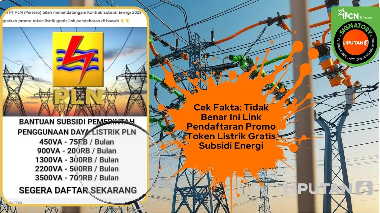 Tangkapan layar klaim link pendaftaran promo token listrik gratis bantuan subsidi energi