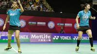 Ganda putri Indonesia Greysia Polii/Nitya Krishinda Maheswari melaju ke semifinal Hong Kong Open Super Series 2015, Jumat (20/11/2015). (Liputan6.com/Humas PP PBSI)