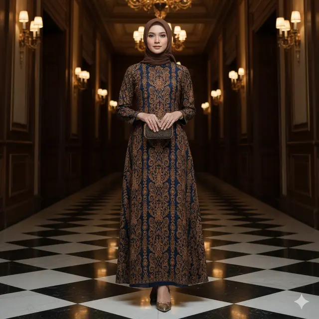 7 Model Gamis Batik Formal, Elegan dan Anggun untuk Acara Resmi Maupun Kondangan