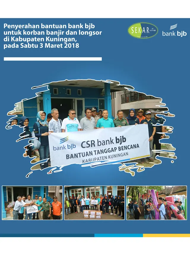 Bank bjb dan Serikat Karyawan Bantu Korban Banjir di Kuningan