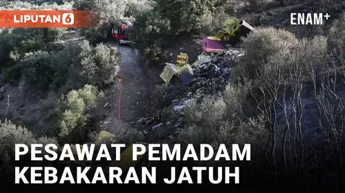 VIDEO: Detik-Detik Pesawat Pemadam Kebakaran Hutan di Yunani Jatuh, Pilot Tewas