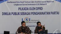 Peneliti LSI, Adjie Alfaraby mengatakan bahwa mayoritas pemilih lebih mengingnkan Pilkada secara langsung, Jakarta, Selasa (9/9/2014) (Liputan6.com/Andrian M Tunay)