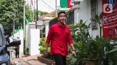 Bakal calon wali kota Surakarta, Gibran Rakabuming Raka tiba di DPP PDIP, Jakarta, Senin (10/2/2020). Kedatangannya tersebut untuk Proses fit and proper test calon pilkada 2020. (Liputan6.com/Faizal Fanani)