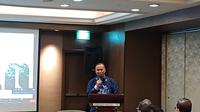 Deputi Bidang Pendanaan dan Investasi Otorita IKN Agung Wicaksono dalam ses market sounding skema kerjasama pemerintah dengan badan usaha (KPBU) IKN sektor perumahan di Jakarta, Kamis (7/3/2024). (Maulandy/Liputan6.com)