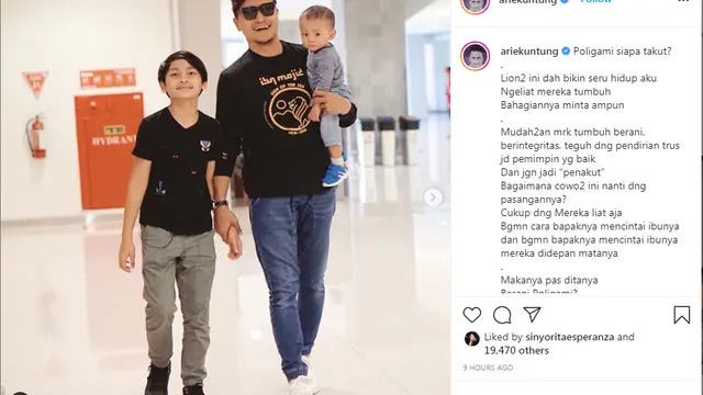 Arie Untung bicara soal poligami di Instagramnya @ariekuntung