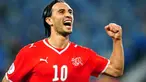 Swiss midfielder Hakan Yakin jubilates after scoring a goal during the Euro 2008 Championships Group A football match Switzerland vs. Portugal on June 15, 2008 at Jakob-Park stadium in Basel. AFP PHOTO / DANIEL MIHAILESCU