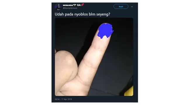 Meme Habis Nyoblos Dengan Tinta Ungu