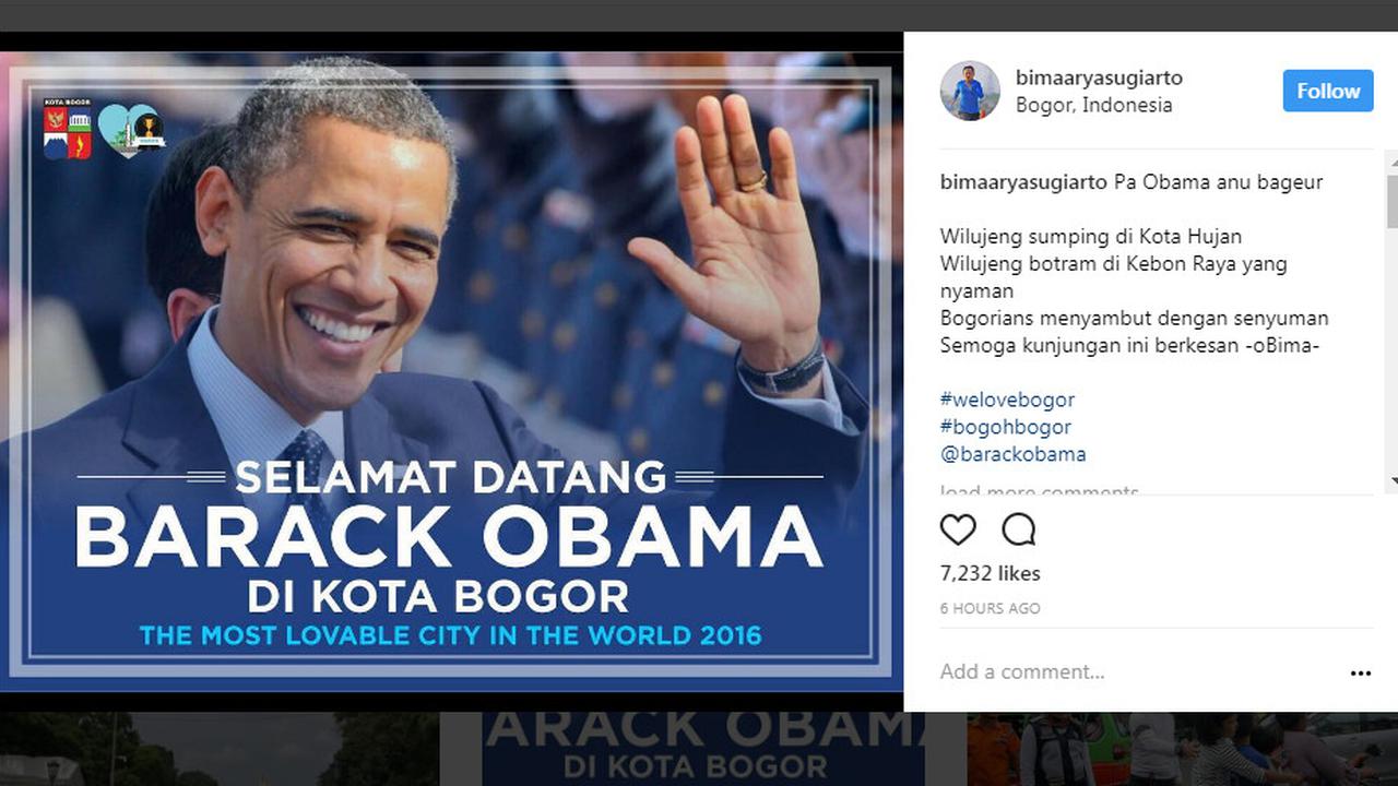 Wali Kota Bogor Bima Arya pun bersiap menyambut kedatangan Barack Obama.