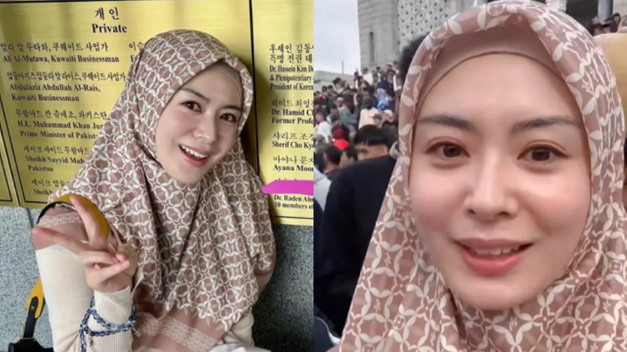 Ayana Moon untuk Pertama Kalinya Sholat Ied di Masjid Seoul