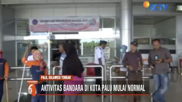 Aktivitas penerbangan Bandara Mutiara Sis Al Jufri di Kota Palu mulai berjalan normal.