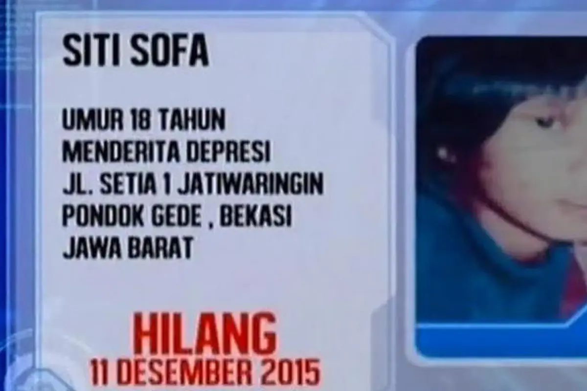Info Orang Hilang: Pamit Bermain, Siti Sofa Hilang