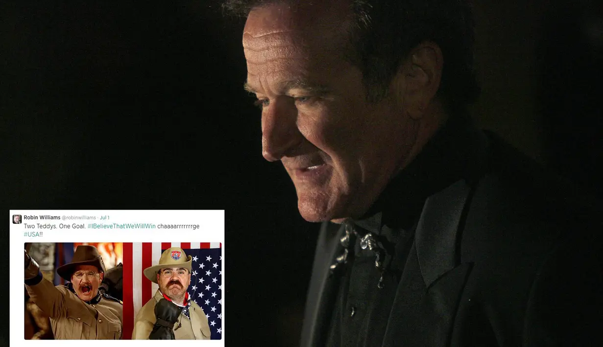 Pada 1 Juli 2014, Robin Williams mengunggah foto dirinya ketika berperan sebagai Theodore Roosevelt di film "Night at the Museum". (REUTERS/Eric Thayer/Files)