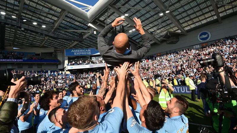 FOTO: Selebrasi Manchester City Usai Raih Juara Liga Inggris