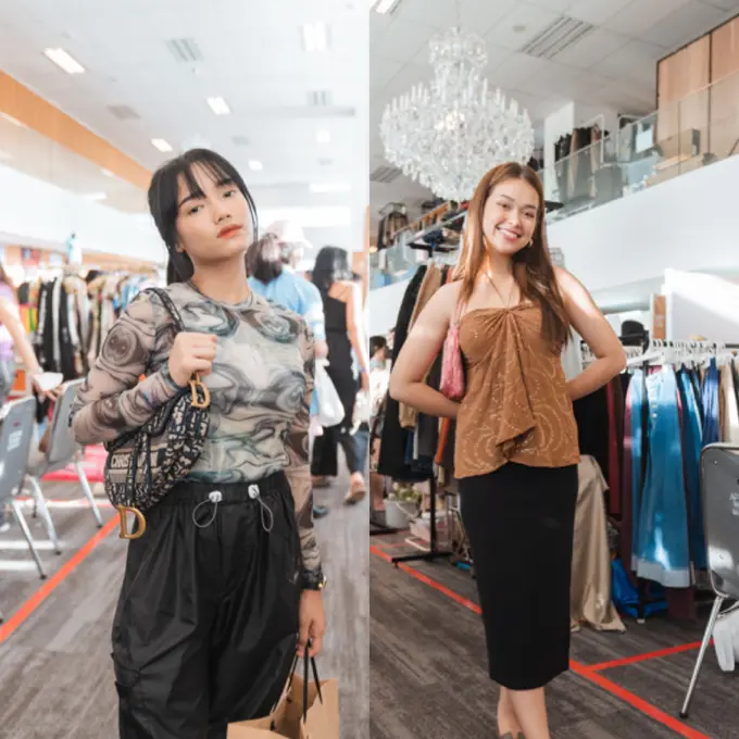 Gaya Fuji An dan Rebecca Klopper saat bareng-bareng ke bazzar fashion