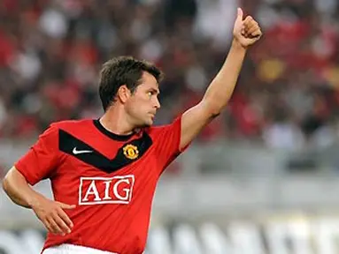 Michael Owen seusai mencetak gol untuk Manchester United yang berhadapan dengan Malaysia di Stadion Bukit Jalil, Kuala Lumpur. 18 Juli 2009. AFP PHOTO/Saeed KHAN