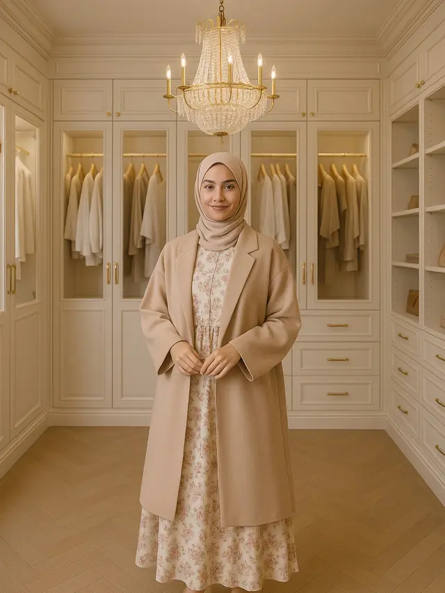 Padu Padan Baju Gamis dan Outer Oversize