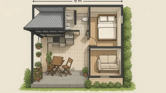 Desain Rumah Minimalis 6x8/ Ilustrasi gambar oleh AI