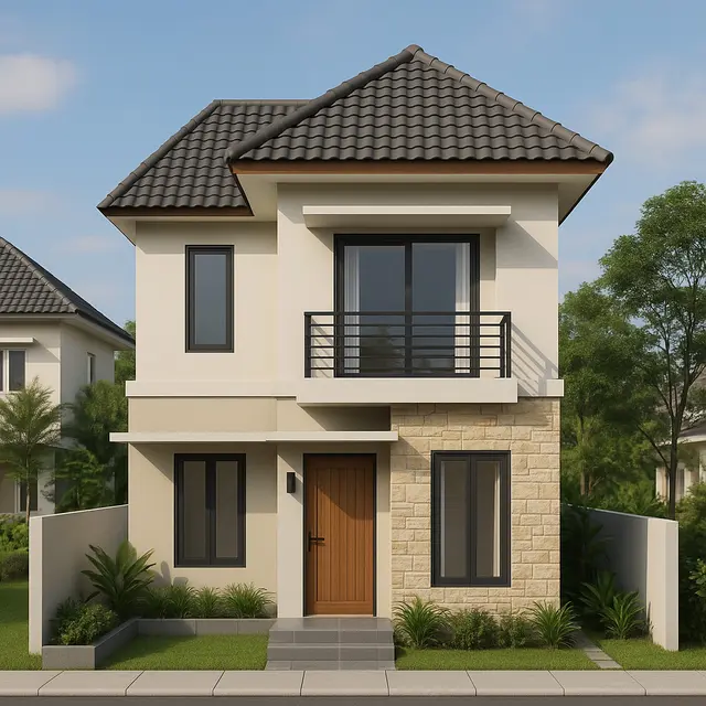 Model Rumah 6x9 Atap Kombinasi Pelana dan Limas