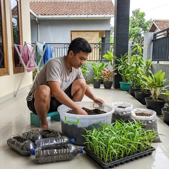 Cara Menanam Kangkung Air di Botol Bekas