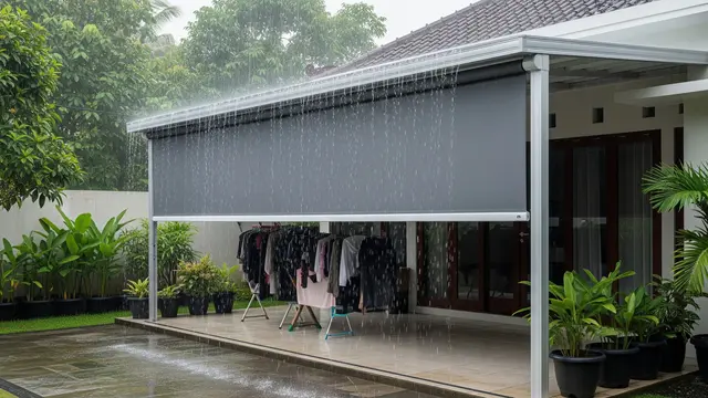 Model Kanopi Belakang Rumah yang Bikin Jemuran Tetap Kering Saat Hujan Mendadak/Gemini AI