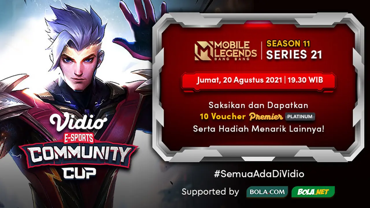 Jadwal dan Live Streaming Vidio Community Cup Season 11 Mobile Legends Series 21, Jumat 20 Agustus 2021
