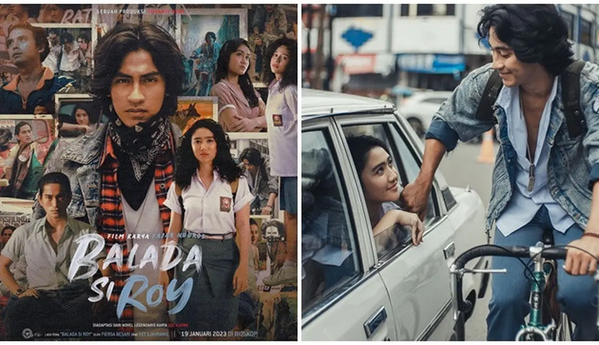 Terbaru film Balada Si Roy adalah film berlatar tahun 80-an hingga 90-an yang menyajikan kisah Roy sebagai anak yang hobi jalan-jalan dan naik gunung. Film yang disutradarai oleh Fajar Nugros ini dibintangi oleh Abidzar Al Ghifari, Febby Rastanty, Bio One hingga Zulfa Maharani. Ambil latar 1990-an, totalitas para pemainnya banjir pujian karena rela mengubah warna kulit dan gaya rambutnya. Lama dinantikan, film tersebut tayang serentak di bioskop pada 19 Januari 2023. (Liputan6.com/IG/@fajarnugrs)