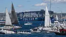 Kapal barque Belem akan mencapai Marseille pada 8 Mei 2024 dan sepuluh ribu pembawa obor akan membawa api melintasi 64 wilayah Prancis. (NICOLAS TUCAT/AFP)