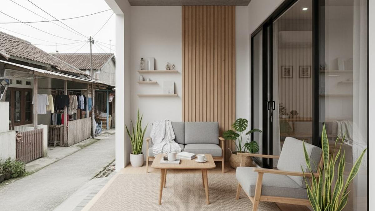 7 Model Teras Ruang Tamu yang Cocok untuk Rumah Gang di 2025, Hemat Ruang dan Estetik