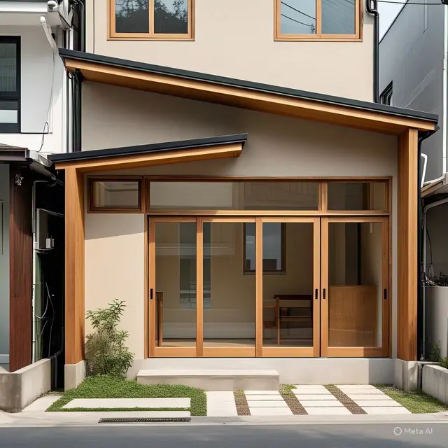 Desain Ruko Minimalis dengan Aksen Kayu