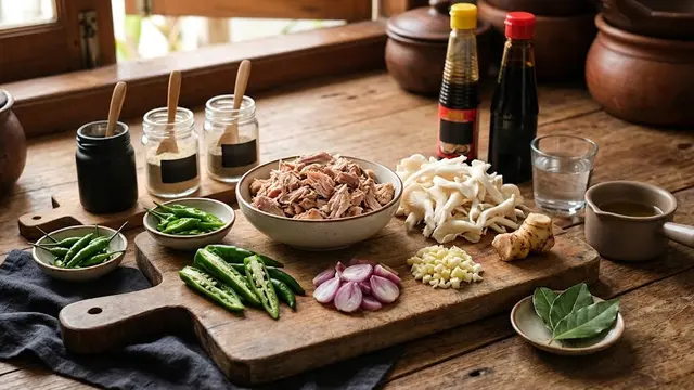 Resep Tongkol Suwir Tumis Jamur dan Cabai Hijau Kaya Protein