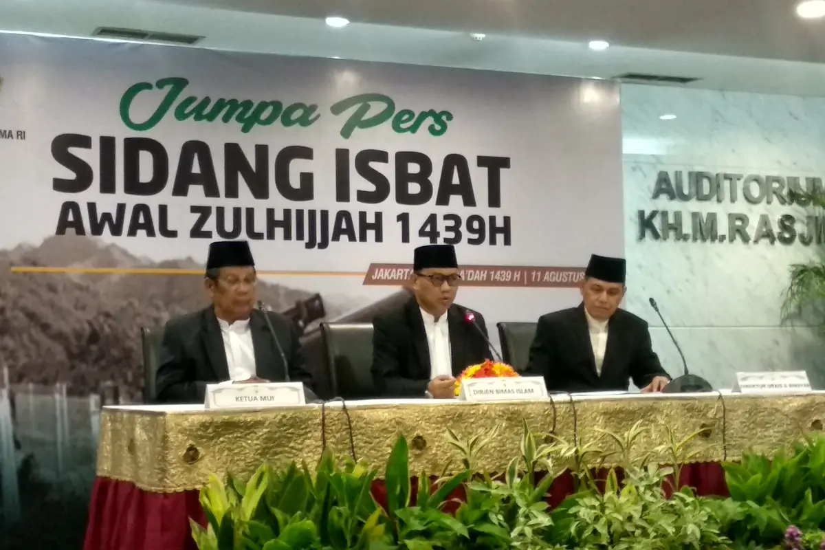 Sidang Isbat awal Zulhijjah dan penetapan Idul Adha 2018 (Liputan6.com/Ika Defianti)