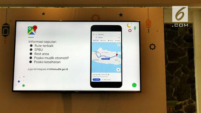 Layanan Google Map bantu pengguna dalam perjalanan mudik. (Liputan6.com/ Andina Librianty)