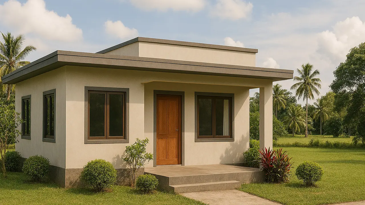 Model Rumah Sederhana Atap Datar/Ilustrasi gambar oleh AI